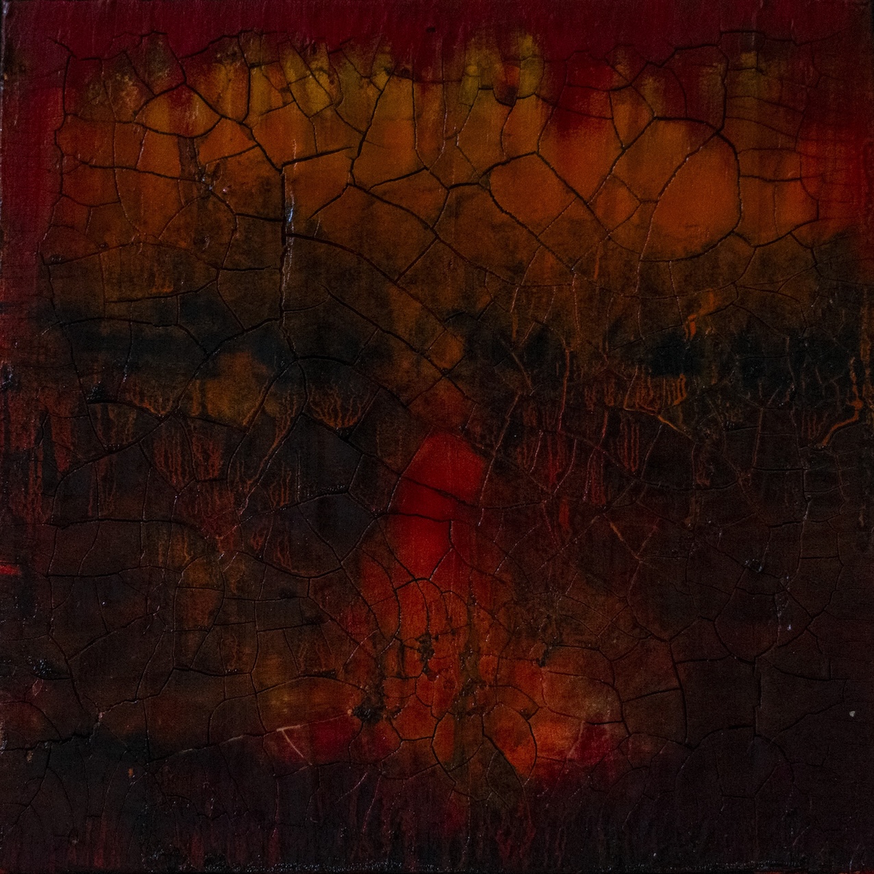 Gemälde Burning IV, 40 × 40 cm
